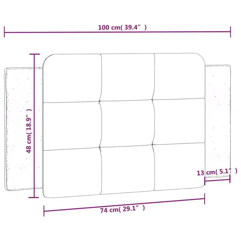 Coussin de tête de lit suspendu Rembourré Oreiller Dossier Chambre Faux Cuir