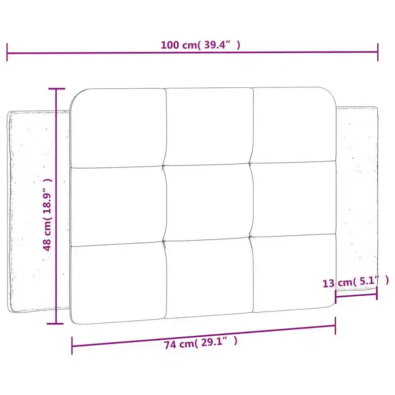 Coussin de tête de lit suspendu Rembourré Oreiller Dossier Chambre Faux Cuir
