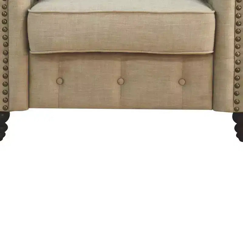 Fauteuil d'appoint rembourré avec oreiller – Lin beige