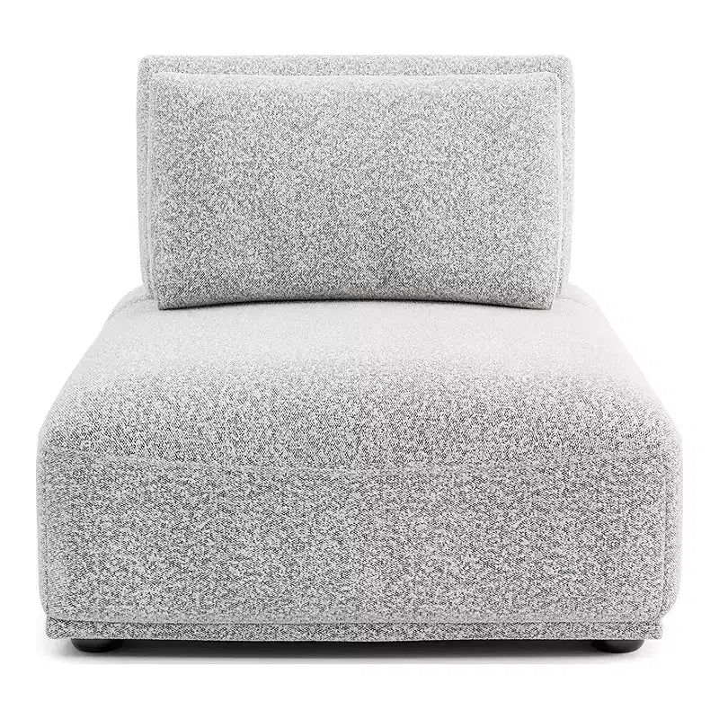 Chaise modulaire moderne sans accoudoirs avec dossier extensible - Boucle gris clair