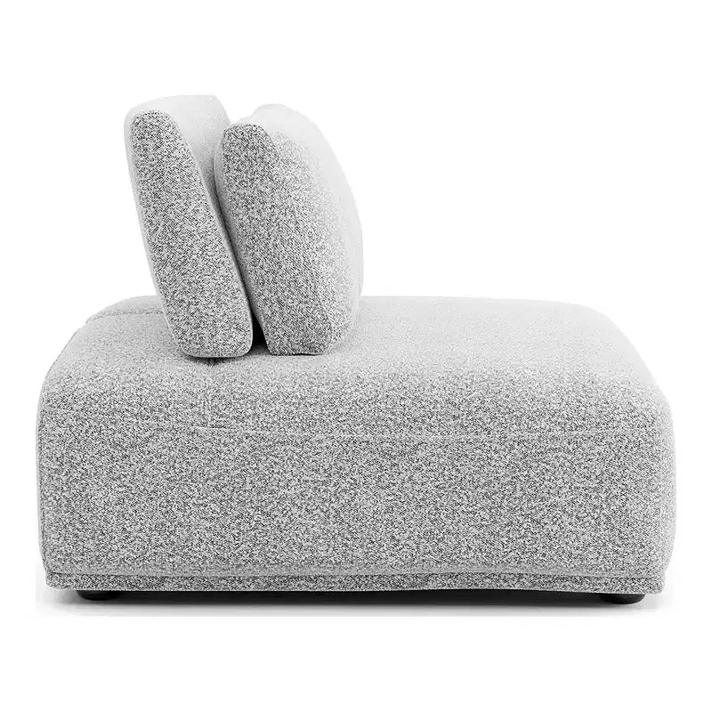 Chaise modulaire moderne sans accoudoirs avec dossier extensible - Boucle gris clair