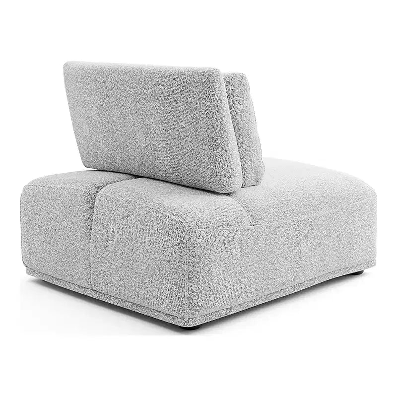Chaise modulaire moderne sans accoudoirs avec dossier extensible - Boucle gris clair