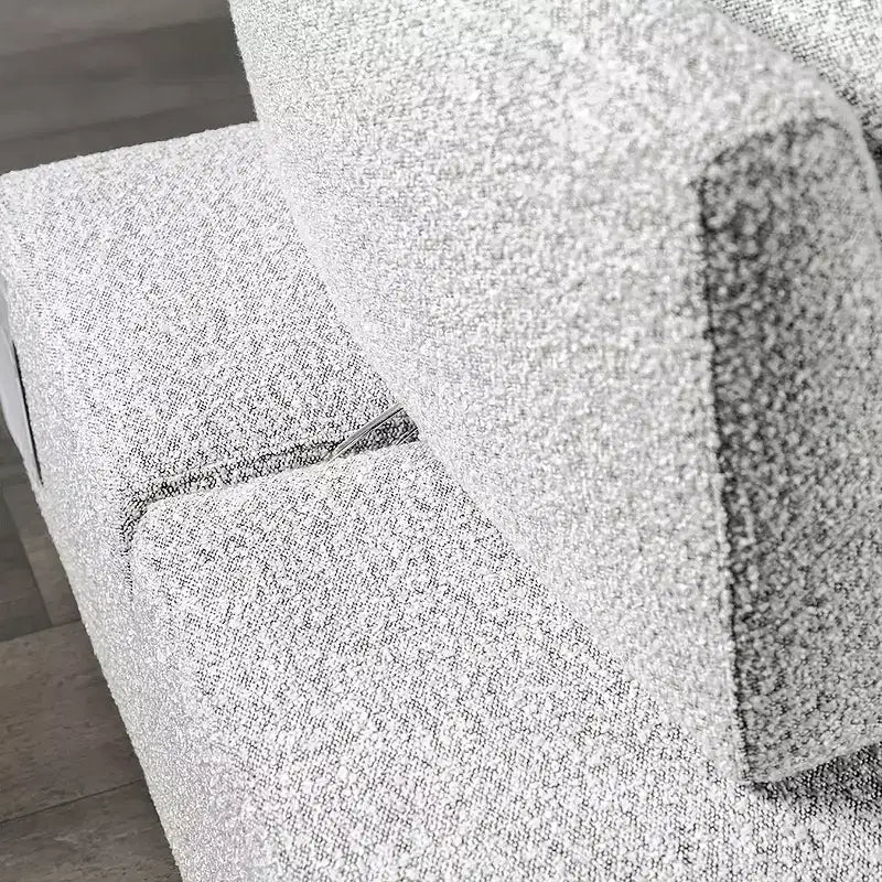 Chaise modulaire moderne sans accoudoirs avec dossier extensible - Boucle gris clair