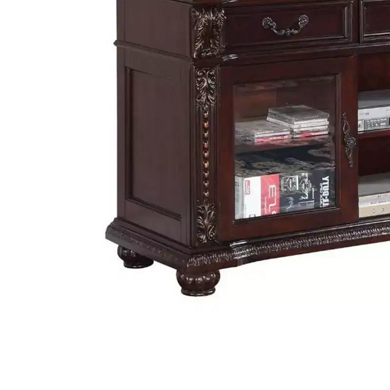 Meuble TV Classique en Bois pour TV jusqu'à 60" - Finition Cerisier