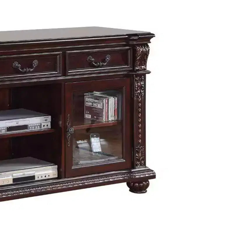 Meuble TV Classique en Bois pour TV jusqu'à 60" - Finition Cerisier
