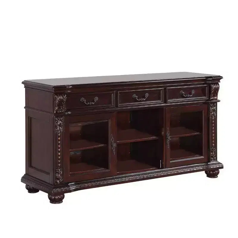 Meuble TV Classique en Bois pour TV jusqu'à 60" - Finition Cerisier