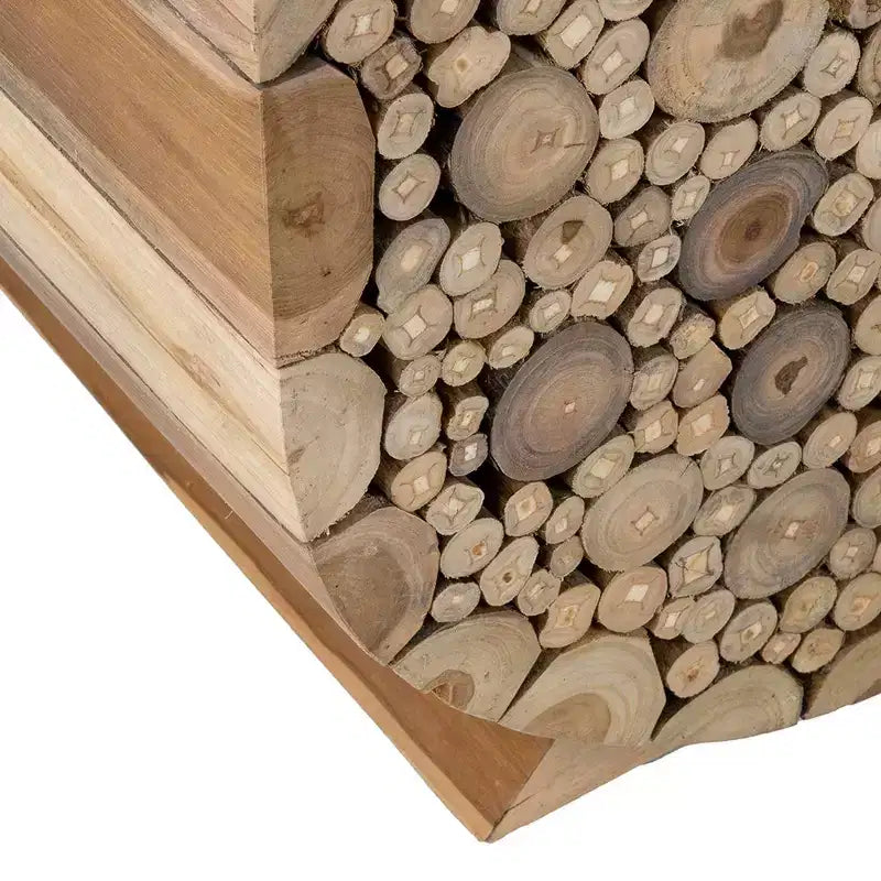 Table d'appoint en bois de Munggur recyclé en forme de U de 55,8 cm - Tan