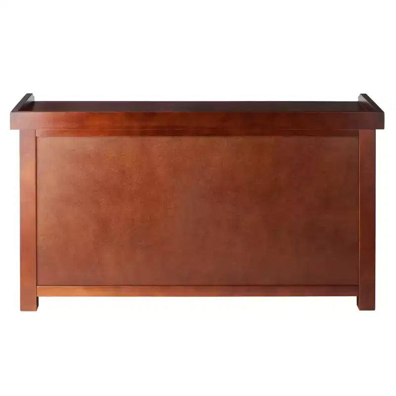 Banc de rangement avec 3 paniers en tissu pliables - Noyer