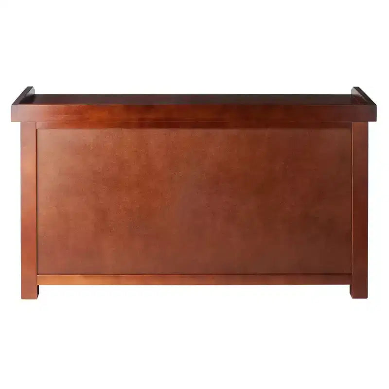 Banc de rangement avec 3 paniers en tissu pliables - Noyer