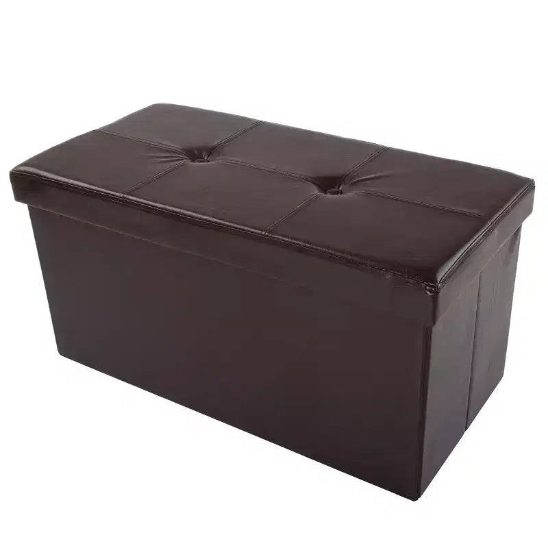 Pouffe de rangement pliable en similicuir de 30 pouces