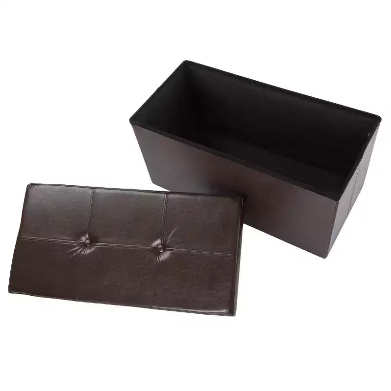 Pouffe de rangement pliable en similicuir de 30 pouces