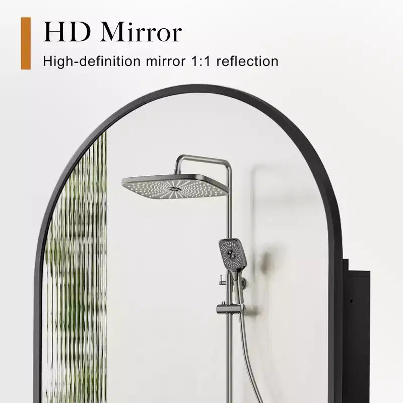 Armoire à pharmacie moderne arquée avec miroir, cadre métallique pour rangement de salle de bain - 36x24