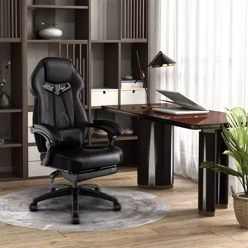 Fauteuil de gaming ergonomique E-Sport avec appui-tête et support lombaire rembourrés