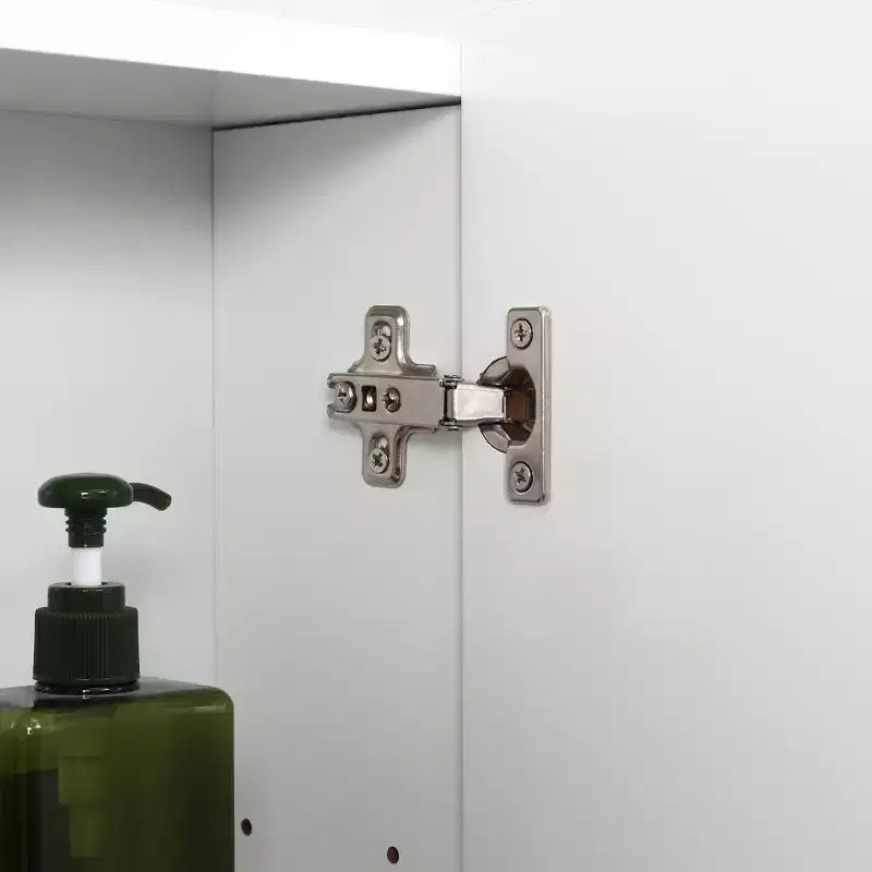 Armoire à pharmacie, miroir de salle de bain avec armoire de rangement et étagères réglables, miroir de salle de bain mural, blanc