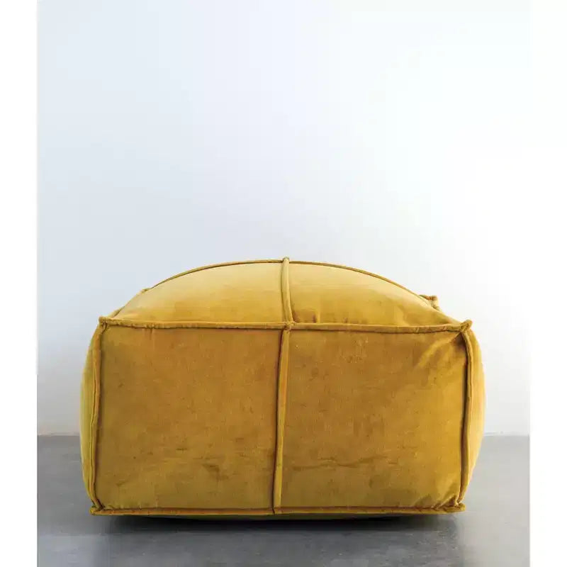 Pouf ottoman carré en velours de coton - Coussin de sol