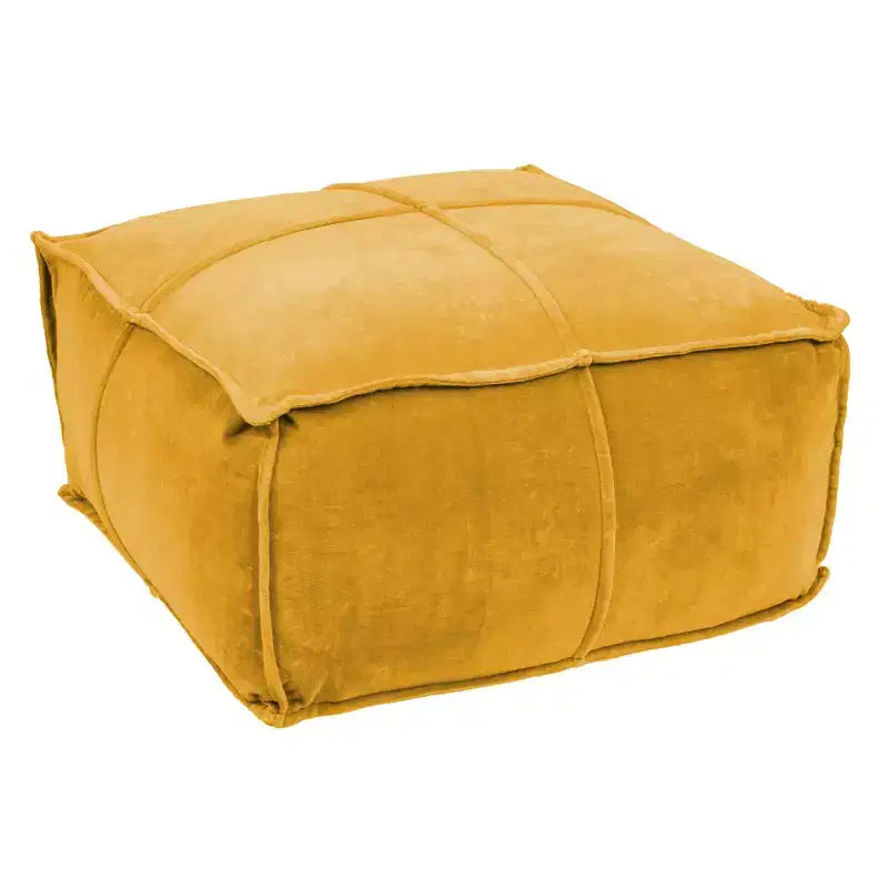Pouf ottoman carré en velours de coton - Coussin de sol