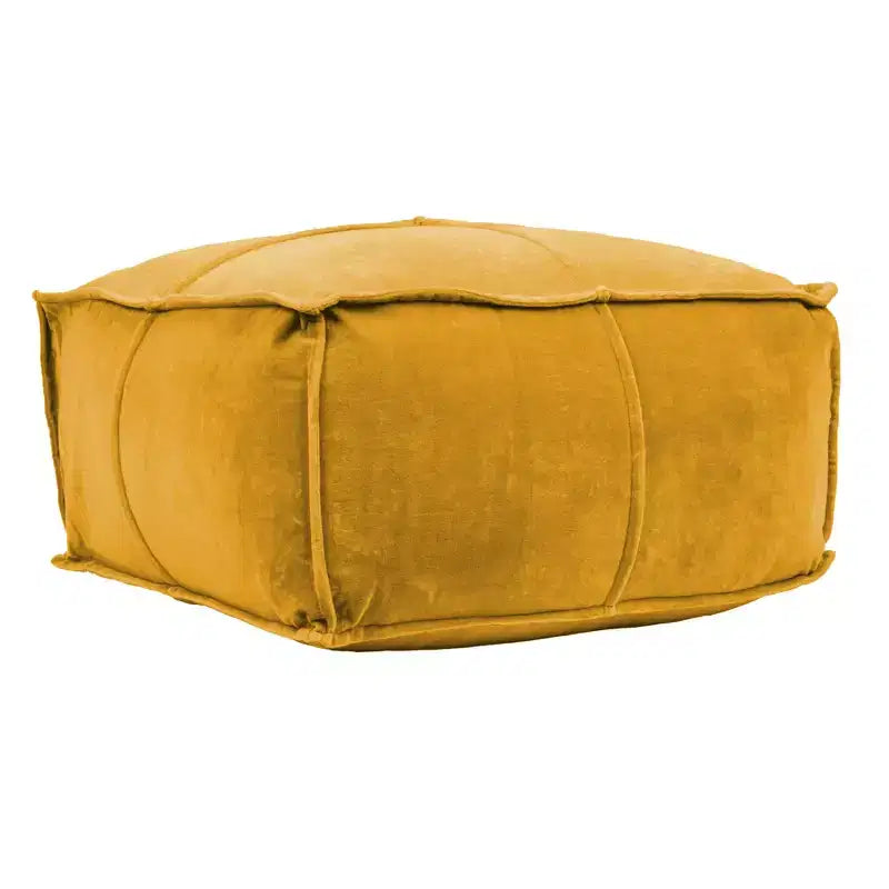 Pouf ottoman carré en velours de coton - Coussin de sol