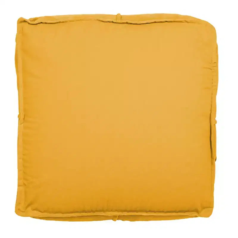 Pouf ottoman carré en velours de coton - Coussin de sol