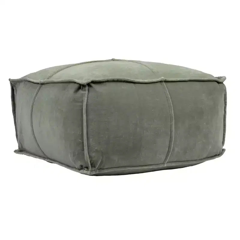 Pouf ottoman carré en velours de coton - Coussin de sol