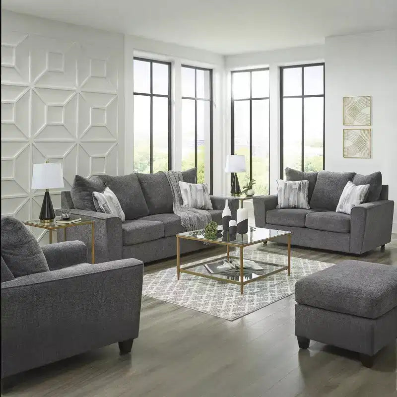 Ottoman contemporain rembourré - Gris galet