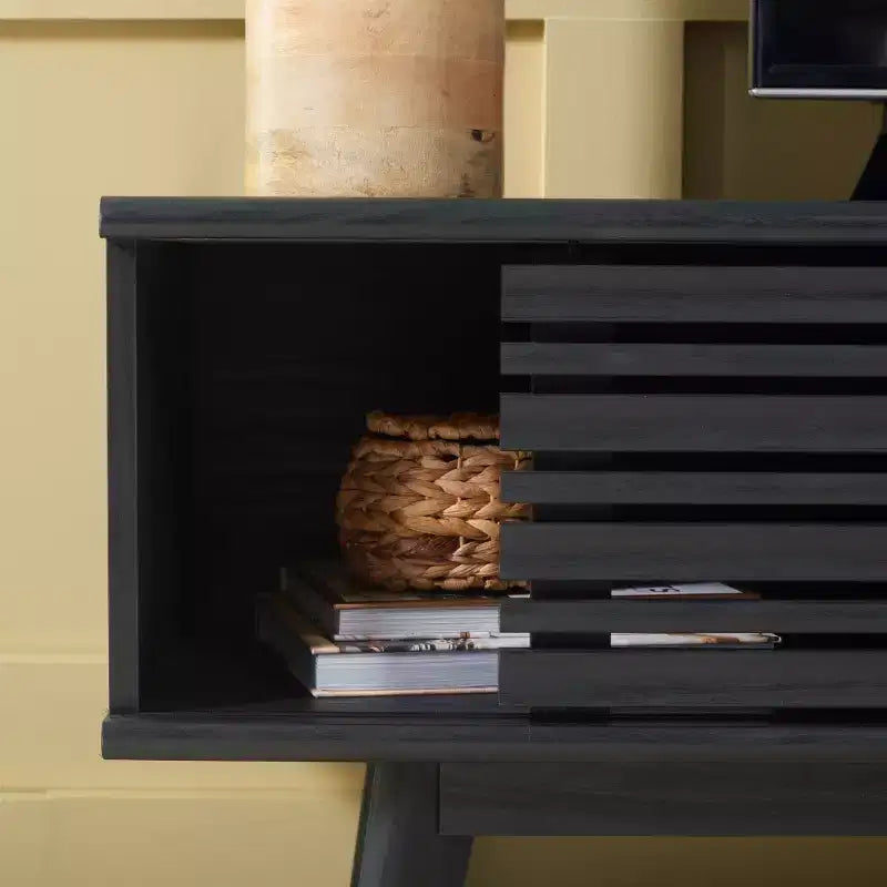 Meuble TV 2 portes 2 étagères – Console TV avec gestion des câbles