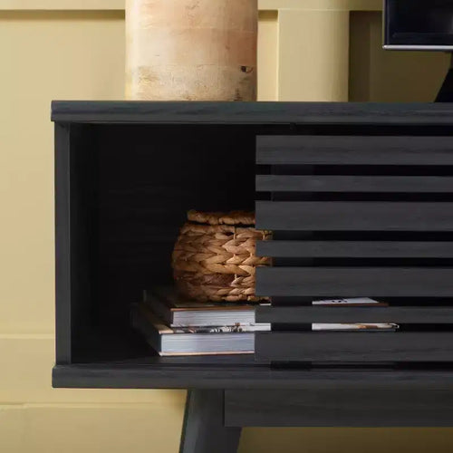 Meuble TV 2 portes 2 étagères – Console TV avec gestion des câbles