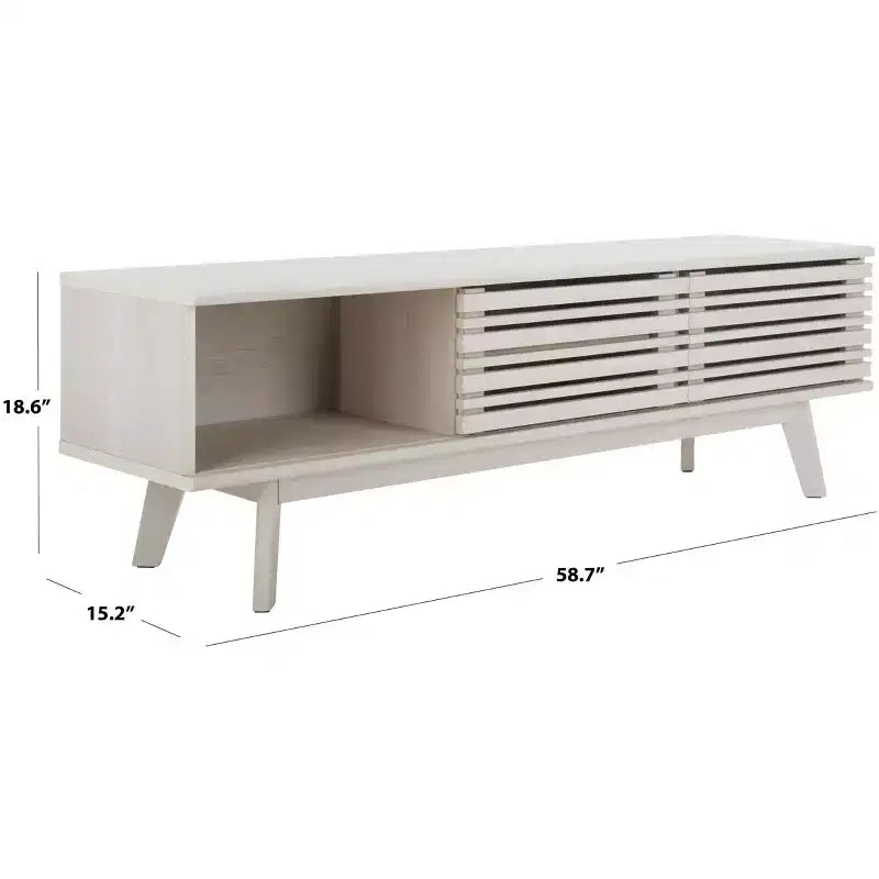 Meuble TV 2 portes 2 étagères – Console TV avec gestion des câbles