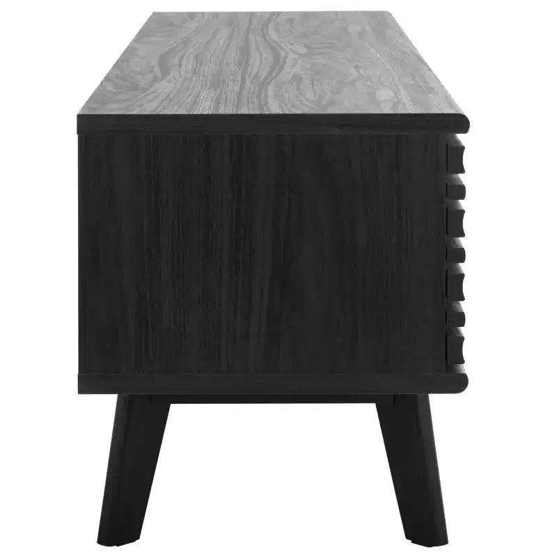 Meuble TV 2 portes 2 étagères – Console TV avec gestion des câbles