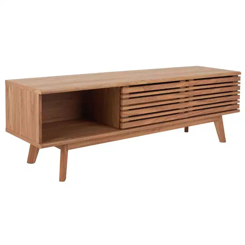 Meuble TV 2 portes 2 étagères – Console TV avec gestion des câbles