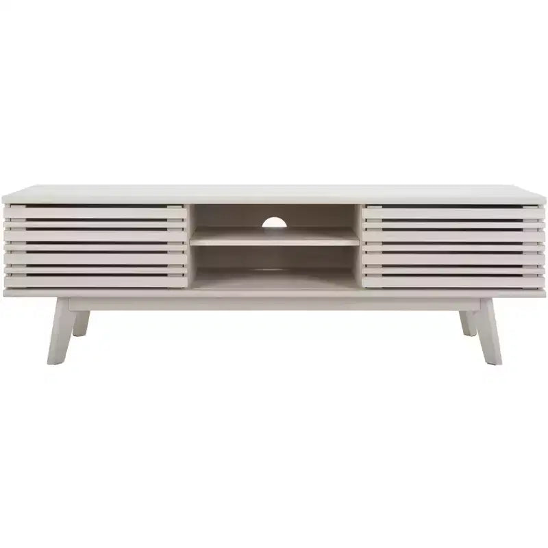 Meuble TV 2 portes 2 étagères – Console TV avec gestion des câbles