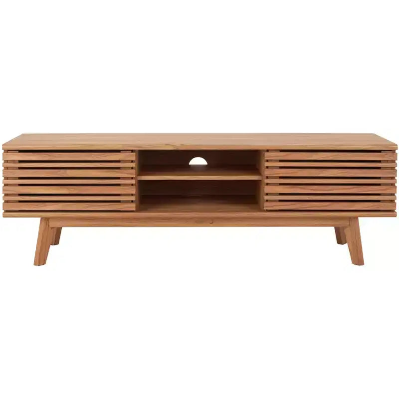 Meuble TV 2 portes 2 étagères – Console TV avec gestion des câbles