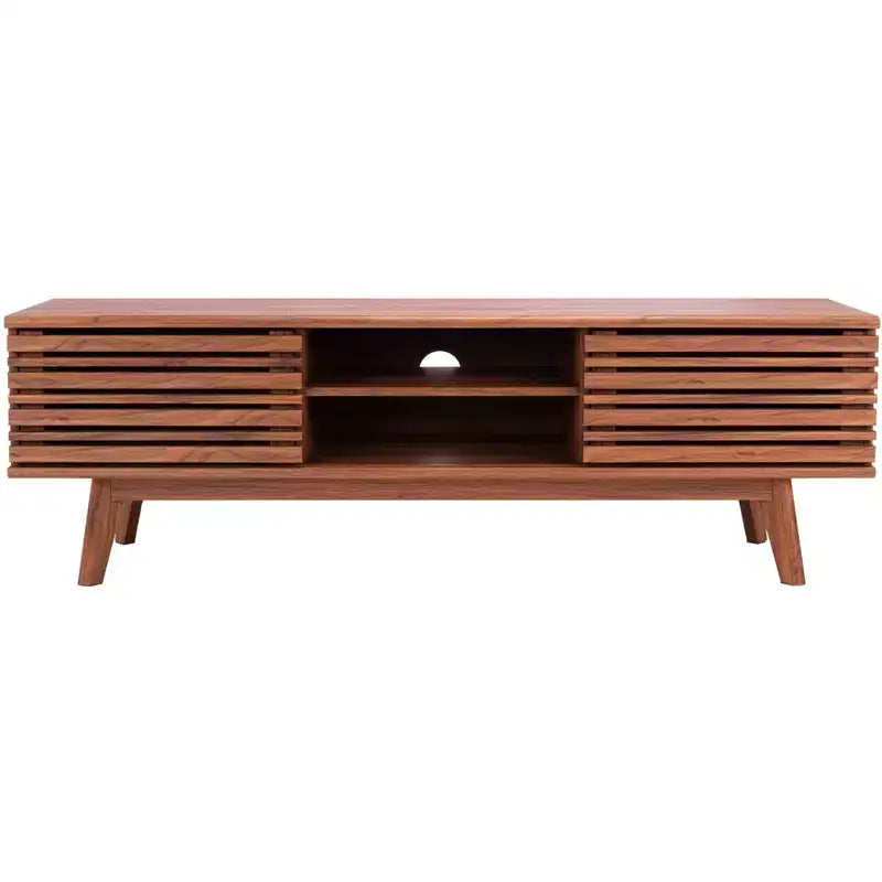 Meuble TV 2 portes 2 étagères – Console TV avec gestion des câbles