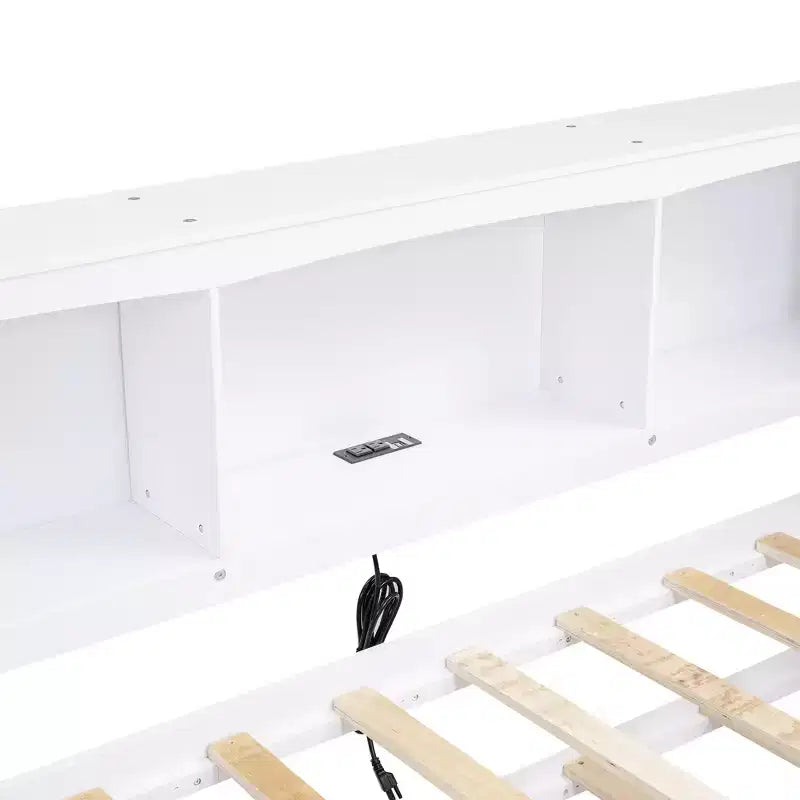 Lit de repos simple avec lit gigogne ou 2 tiroirs, armoires de rangement et ports USB