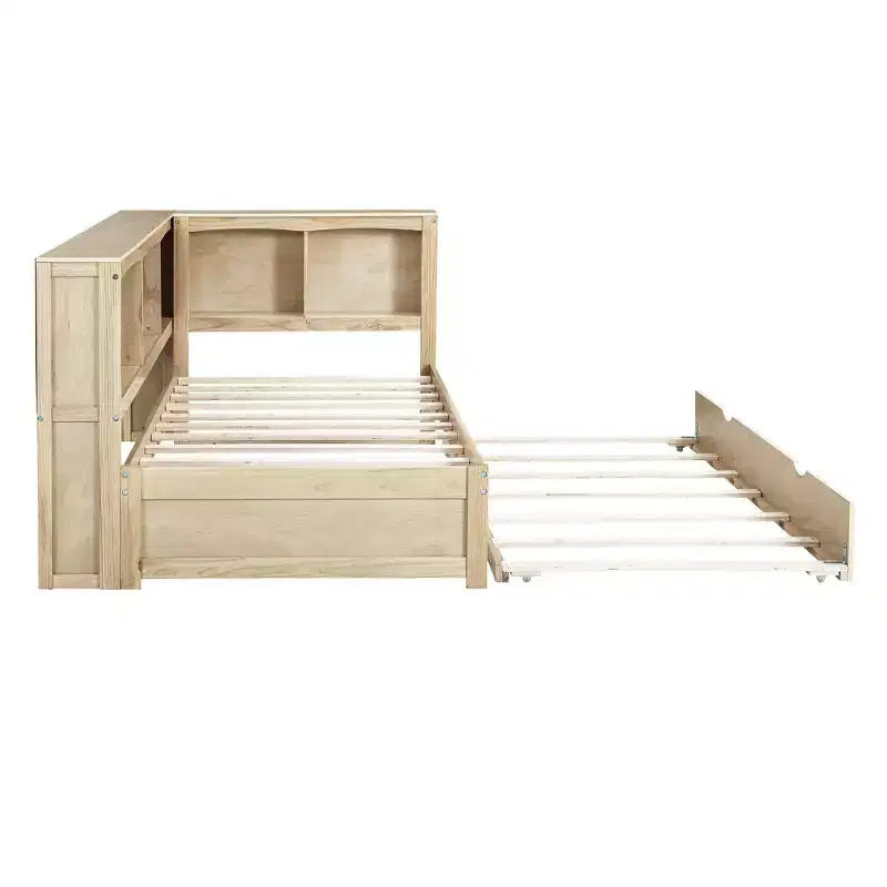 Lit de repos simple avec lit gigogne ou 2 tiroirs, armoires de rangement et ports USB