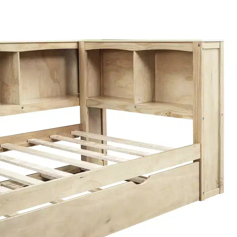 Lit de repos simple avec lit gigogne ou 2 tiroirs, armoires de rangement et ports USB